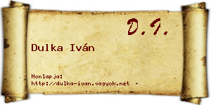 Dulka Iván névjegykártya
